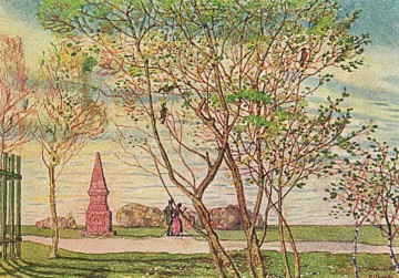 風景 Painting - 春のコンスタンチン・ソモフの森の木々の風景